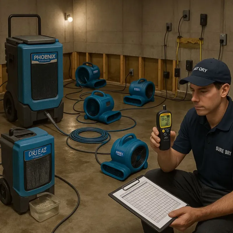 Structural Drying and Dehumidification process in Mendota, CA